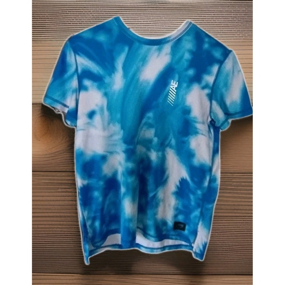 American Eagle Short Sleeve Shirt Men's‎ Medium  Blue White